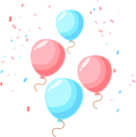 party balloon decoration flat illustration png