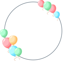 Circle frame with ballons decorative flat design png