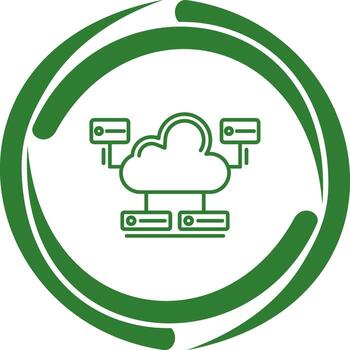 icono de vector de base de datos en la nube