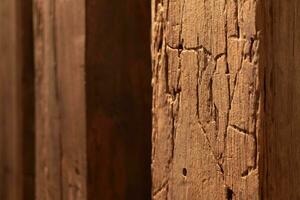 Wood old brown-orange background. Surface fine-grain grunge dirty. Natural raw materials. photo