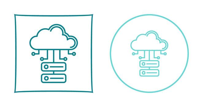 icono de vector de base de datos en la nube