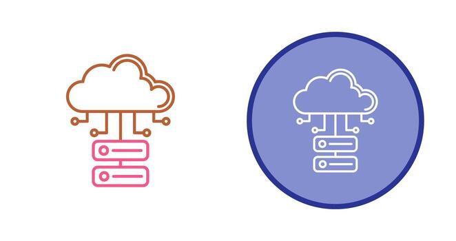 icono de vector de base de datos en la nube