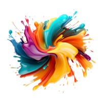 Colorful Abstract circle liquid motion flow explosion ai generative png