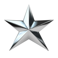 3D metal star isolated ai generative png