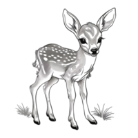 Animal outline for little fawn ai generative png