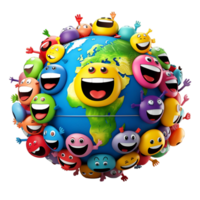 mundo emoji día ai generativo png