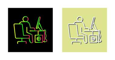 Computer Worker Vector Icon