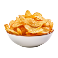 Delicious Bowl of Potato Chips ai generative png