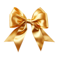 Gold Bow and Ribbon ai generative png