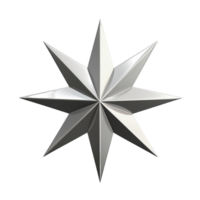 3D metal star isolated png ai generative