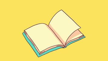animiert Buch im Gelb Hintergrund video
