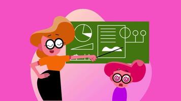 tillbaka till skola begrepp video i rosa bakgrund