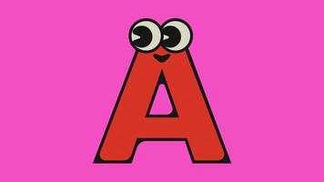 animated alphabet in pink background video