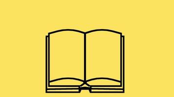 animated book in yellow   background video