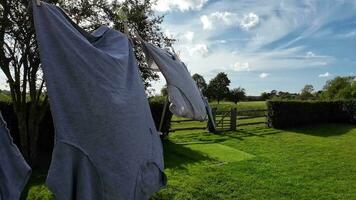 Sunny Day Laundry Freshly Hung Clothes on the Line video