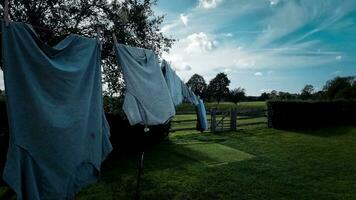 Sunny Day Laundry Freshly Hung Clothes on the Line video