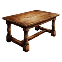 een bruin houten tafel ai generatief png