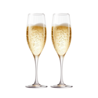 two champagne glasses ai generative png