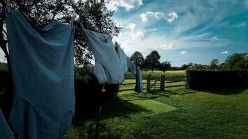 Sunny Day Laundry Freshly Hung Clothes on the Line video