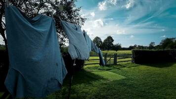 Sunny Day Laundry Freshly Hung Clothes on the Line video