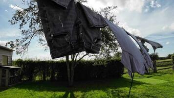 Sunny Day Laundry Freshly Hung Clothes on the Line video