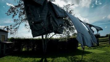 Sunny Day Laundry Freshly Hung Clothes on the Line video