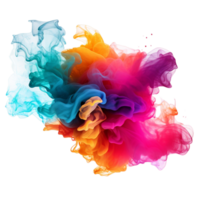 Colorfull Ink Splach Brust Smoke Effect Vivid Color ai generative png