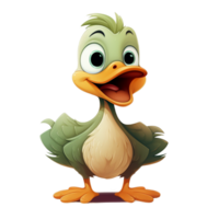 Duck with green head cartoon character ai generative png