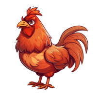 a chicken in cartoon style ai generative png