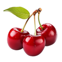 Fresh red cherries fruits ai generative png