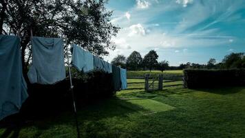 Sunny Day Laundry Freshly Hung Clothes on the Line video