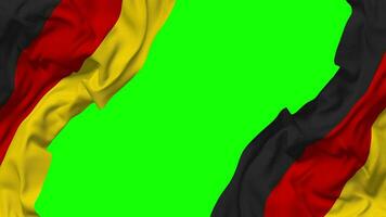 Germany Flag Waving on Sides, Isolated with Bump Texture, 3D Rendering, Green Screen, Alpha Matte video