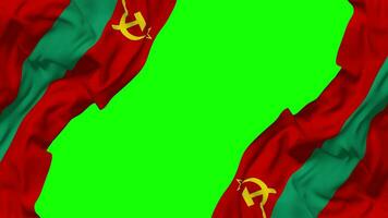 Transnistria Flag Waving on Sides, Isolated with Bump Texture, 3D Rendering, Green Screen, Alpha Matte video