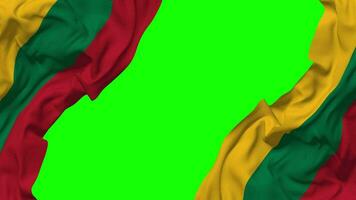 Lithuania Flag Waving on Sides, Isolated with Bump Texture, 3D Rendering, Green Screen, Alpha Matte video