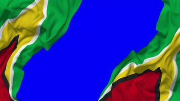 Guyana Flag Waving on Sides, Isolated with Bump Texture, 3D Rendering, Green Screen, Alpha Matte video