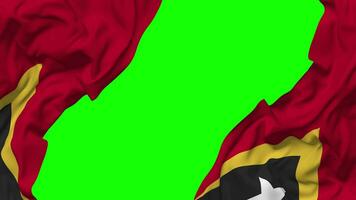 East Timor Flag Waving on Sides, Isolated with Bump Texture, 3D Rendering, Green Screen, Alpha Matte video