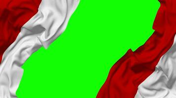 Indonesia Flag Waving on Sides, Isolated with Bump Texture, 3D Rendering, Green Screen, Alpha Matte video