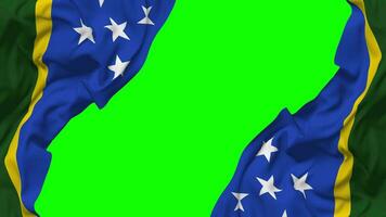 Solomon Islands Flag Waving on Sides, Isolated with Bump Texture, 3D Rendering, Green Screen, Alpha Matte video