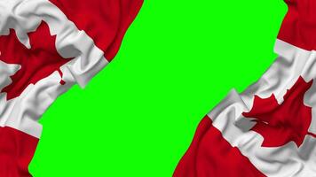 Canada Flag Waving on Sides, Isolated with Bump Texture, 3D Rendering, Green Screen, Alpha Matte video