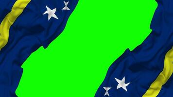 Curacao Flag Waving on Sides, Isolated with Bump Texture, 3D Rendering, Green Screen, Alpha Matte video