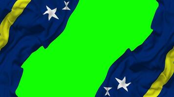 Curacao Flag Waving on Sides, Isolated with Bump Texture, 3D Rendering, Green Screen, Alpha Matte video