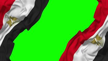 Egypt Flag Waving on Sides, Isolated with Bump Texture, 3D Rendering, Green Screen, Alpha Matte video