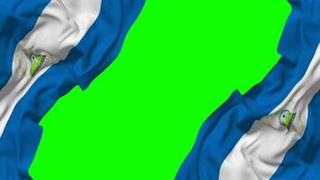 Nicaragua Flag Waving on Sides, Isolated with Bump Texture, 3D Rendering, Green Screen, Alpha Matte video