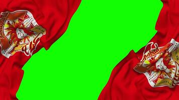 Islamabad United, IU Flag Waving on Sides, Isolated with Bump Texture, 3D Rendering, Green Screen, Alpha Matte video