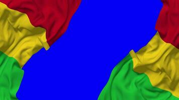 Mali Flag Waving on Sides, Isolated with Bump Texture, 3D Rendering, Green Screen, Alpha Matte video