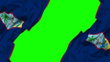 Guam Flag Waving on Sides, Isolated with Bump Texture, 3D Rendering, Green Screen, Alpha Matte video