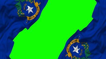 State of Nevada Flag Waving on Sides, Isolated with Bump Texture, 3D Rendering, Green Screen, Alpha Matte video