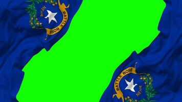 State of Nevada Flag Waving on Sides, Isolated with Bump Texture, 3D Rendering, Green Screen, Alpha Matte video