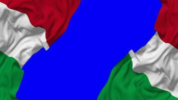 Italy Flag Waving on Sides, Isolated with Bump Texture, 3D Rendering, Green Screen, Alpha Matte video