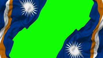 Marshall Islands Flag Waving on Sides, Isolated with Bump Texture, 3D Rendering, Green Screen, Alpha Matte video